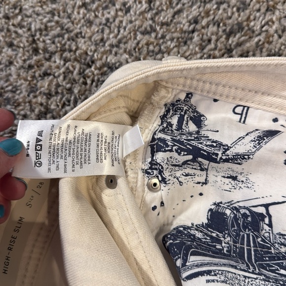 Anthropologie Pilcro High-Rise Striped Slim Boyfriend Jeans 28 - Picture 7 of 10